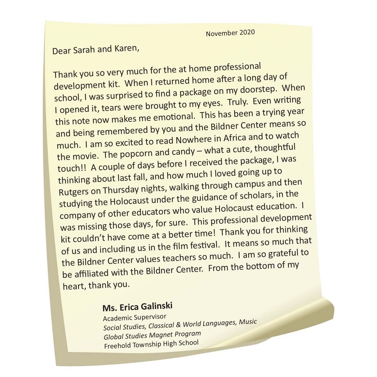 Erica Letter